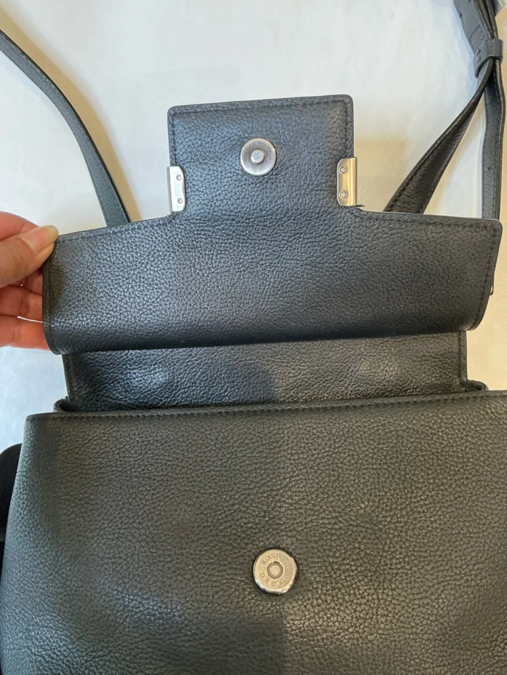 Decke Classic Black Leather Top-Handle Satchel Women Bags Velvet Ruffed Trim
